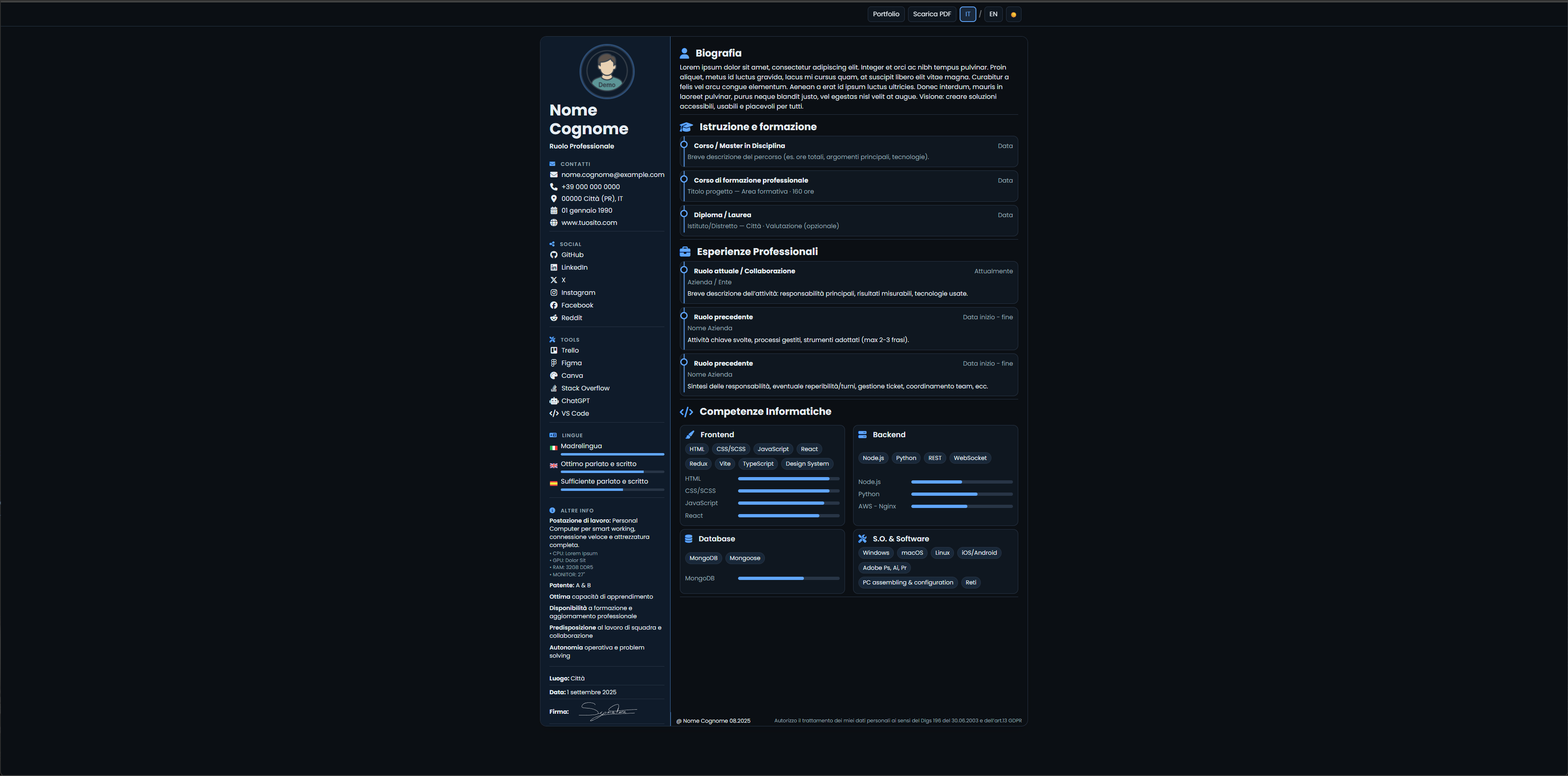 Anteprima Dark Mode
